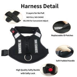 Dihapet No Pull Dog Harness, Service Dog Vest, Adjustable Reflective in Training Dog Vest