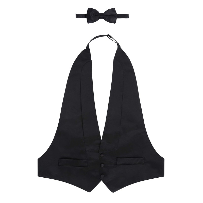 S.H. Churchill & Co. Men's Satin Backless Vest & Bow