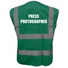 GREEN Hi Vis vest PRESS PHOTOGRAPHER Vest Waistcoat Safety Vest