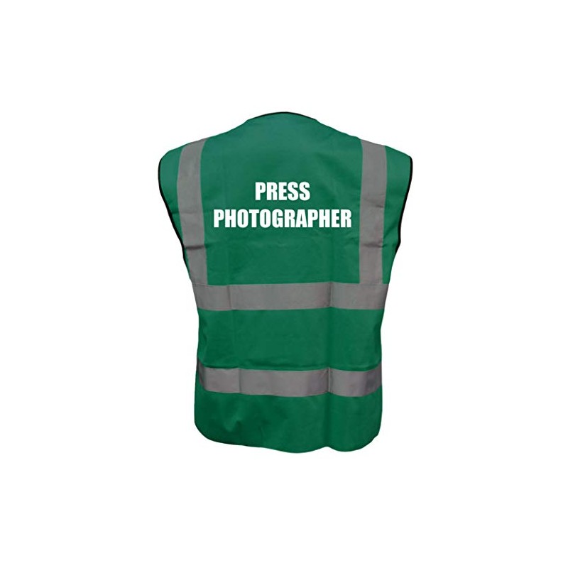 GREEN Hi Vis vest PRESS PHOTOGRAPHER Vest Waistcoat Safety Vest