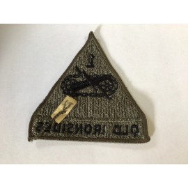 US Army 1st Armored Division Old Ironsides Subdued OD Sew On Uniform Patch BDU