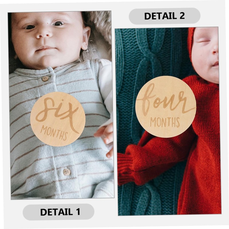 Kisangel 12 pcs Double Sided Round Monthly Milestone Markers Growth