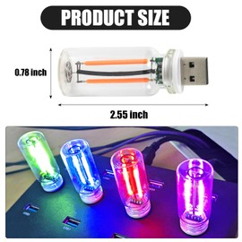 Ongfuwu USB LED Car Interior Atmosphere Lights, Mini Automotive LED Interior Ambient Lighting, Portable Plug-in USB Decoration Night Lamp Universal for Car, Bedroom, Hallway (Pink)