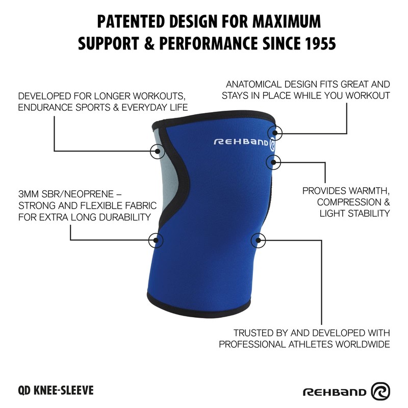 Rehband QD Knee Support, Knee Support, 3 mm Neoprene, Knee