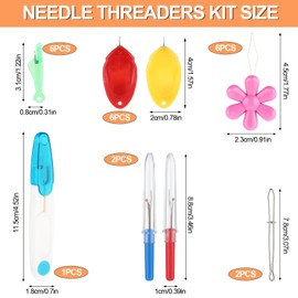 Simarro Needle Threader for Hand Sewing, 25 Pieces Needle Threader Kit, Includes Fish Type Simple Threader Pumpkin Shaped Sewing Needle Threader Thumb Shaped Threader Seam Rippers Sewing (Style 2)