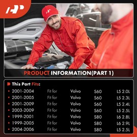 A-Premium A/C Compressor with Clutch Compatible with Volvo XC90 2003-2006, S60 2001-2009, XC70 2003-2007, S80 1999-2006, V70 2001-2007