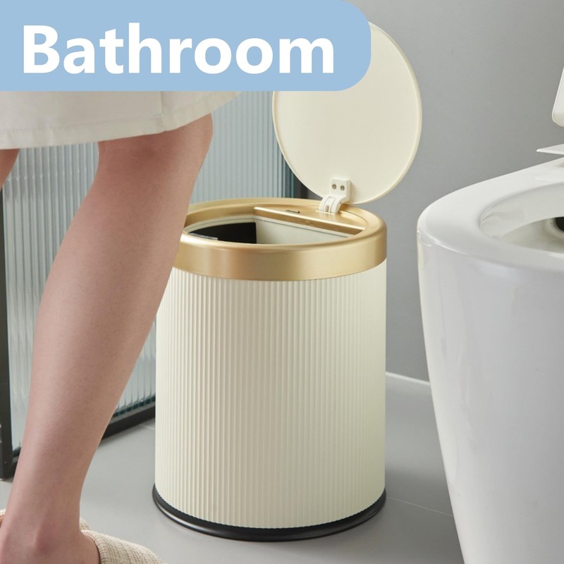 URALFA 2Pack Bathroom Trash Can with Lid, Small Garbage Can
