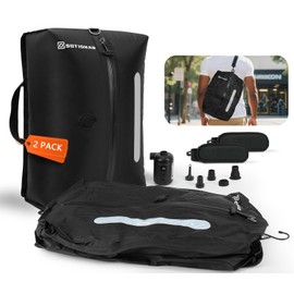 2Pack Vacuum Seal Bags For Clothing Travel With Wireless Pump | Waterproof Reusable Compression Bags with Shoulder Strap for Luggage and Suitcase, Space Saver Vacuum Seal Packing Cubes for Clothes