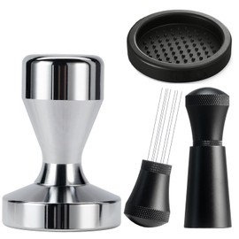 Espresso Accessories Kit WDT Tool: 51mm Espresso Tamper Set Espresso Tools Barista Tools Espresso Kit Including WDT Tool Espresso, 51mm Tamper with Tamper Mat | Espresso Bar Accessories Coffee Tools