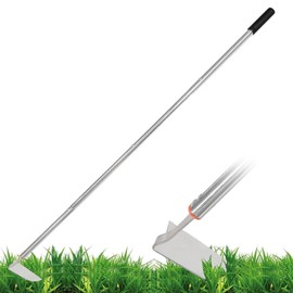 HRADHOL Japanese Weeding Sickle Hoe,57.8''Stainless Steel Standing Weeding Tool,Angular Weed Sickle Garden Tool with Long Handle Adjustable,Japanese Garden Tools for Weeding and Planting