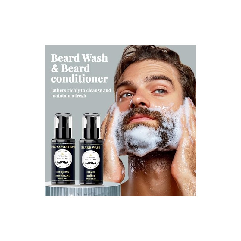 Beard Growth Kit Pcs Care For Men Includes Wash Oil