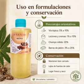 Aceite De Ricino Natural B Nature 125ml - Emoliente, Calmante Y Laxante. Obtenido Por Expresión En Frío. Fortalece Uñas, Cejas, Pestañas Y Cabello....