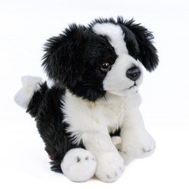 Teddys Rothenburg Cuddly Toy Dog Border Collie 30 cm Sitting Black/White Plush Dog Plush Toy