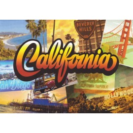 CAL372, View of California Postcard [ ONE 1 CARD ] Beverly Hills, San Diego, Hol