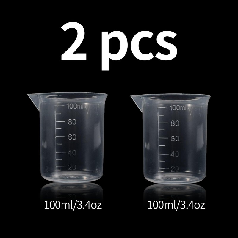 100ml Transparent Measuring Cups Measuring Jugs, Graduated Beaker Plastic Liquid