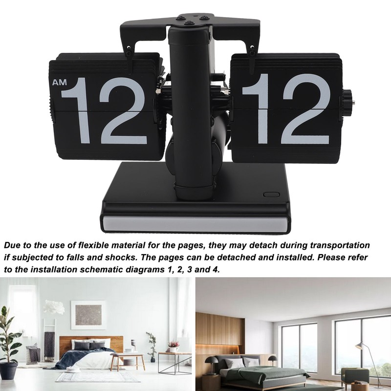 Retro Digital Flip Down Clock Battery Powered Flip Desk Clock