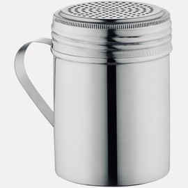 AME D’ESSENCE 10 oz Stainless Steel Dredge Shaker with Handle - Durable, Ergonomic, Perfect for Spices, Flour, and Sugar, Dishwasher Safe and More.