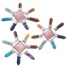 SUNYIK 7 Chakra Crystal Energy Generator,Healing Reiki Point Pyramid,Rose Quartz,Seven