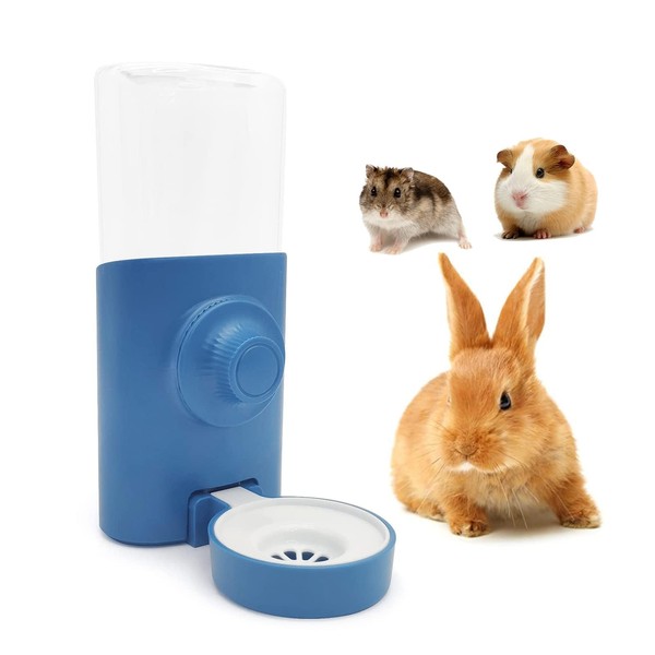 Automatic Rabbit Water Dispenser [Blue, 600 ml] Hanging Pet Water Bottle Rabbit Guinea Pig Hamster Chinchilla Ferret Cage Water Bottle