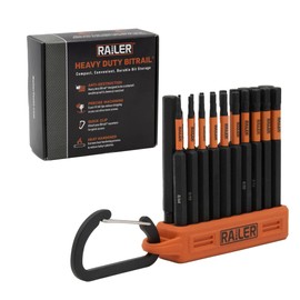 Allen Wrench Hex Bit Set - Railer 3.5 Inch Impact Driver 20pc Hex Bit Set With A Bit Holder & Carabiner. Premium S2 Steel, Ideal For Furniture Screws