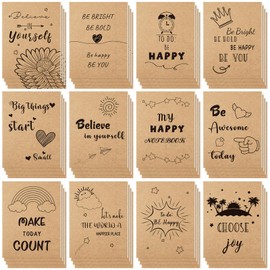 48 Pack Inspirational Notebooks Motivational Journals Mini Notebooks Bulk Lined Kraft Paper Notebooks Inspirational Notepads Pocket Notebooks for Women Kids Student Appreciation Gift Teacher 4"x5.5"