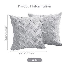 HUIEYE Wool Decorative Cushion Covers, Soft Couch Cushion, Plush Velvet Decorative Cushion Cover, Hidden Zip, Decorative Cushion, Set of 2, Sofa Cushions, Luxury Style Cushion Cover for Living Room,