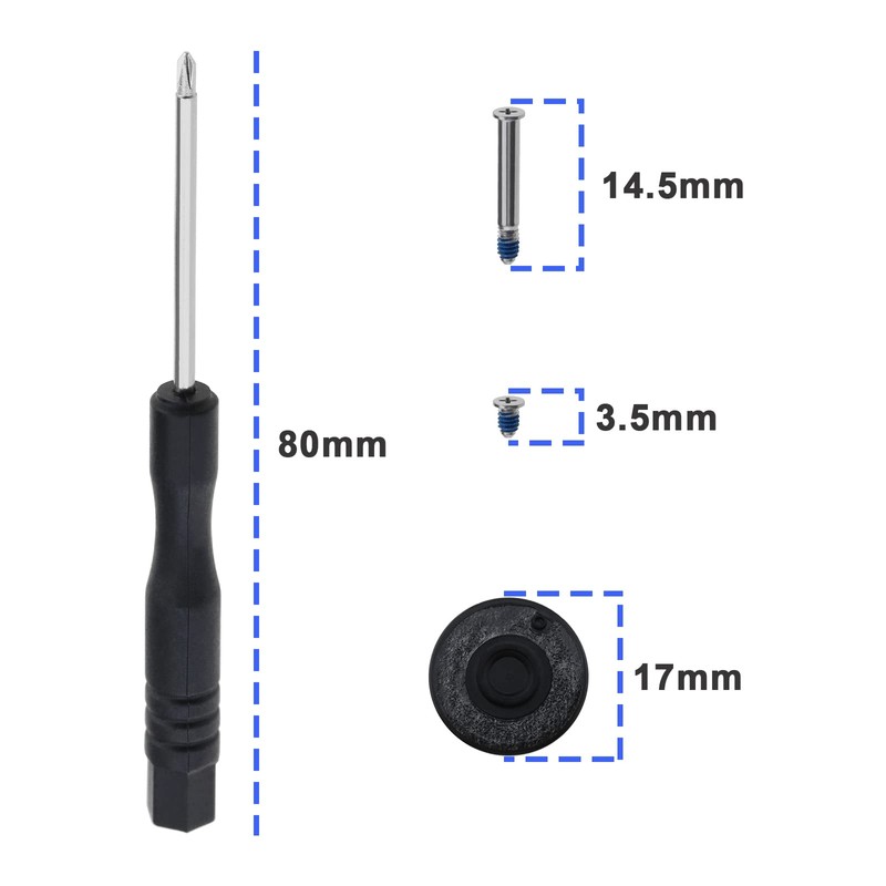 eMagTech 2 Sets Rubber Case Feet & Bottom Case Screw