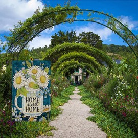 Home Sweet Home Spring Summer Garden Flag 12x18 Double Sided Vertical, Burlap Large Daisy Flower Welcome Yard House Flags Outside Outdoor Home Decoration