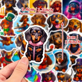 Dachshund Sticker Dog Sticker Set 50 Pieces Cute Decoration for Car Laptop Skateboard Bicycle Moped Motorcycle Bicycle Computer Suitable for Adults Children
