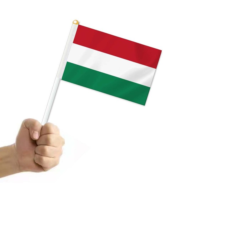 10 PCS Hungary Handheld Small Flag, Hungarians Hand held Mini