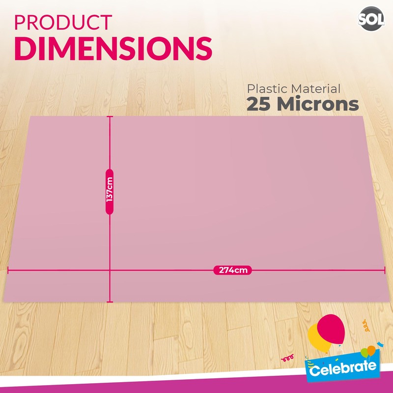 4pk Long Pink Table Cloth Party | 274 x 137cm