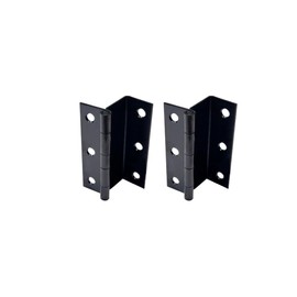 QCAA Three Fold Shutter Hinge, Half Surface for Shutter, Cabinet, Furniture, 2-1/2" x 1.2mm, Matte Black, Made in Taiwan, 2 Pack