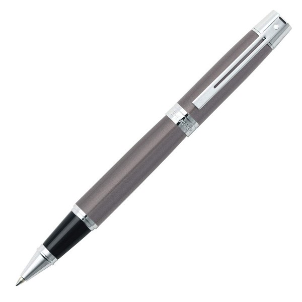 Sheaffer 300 Chrome Plate Trim Rollerball Pen - Metallic Grey