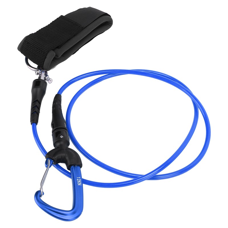 Freediving Lanyard Leash Diving Safety Rope Cable with Wristband Carabiner