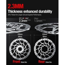 Heavy Duty 220MM Front & Rear Brake Disc Set, Stainless Steel Rotors for Talaria Sting R Road Legal [TL50l.Sting R[TL4000],X3 MX [TL2500]& X3 Road Lega1 [TL25]