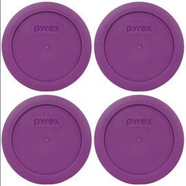 Pyrex Bundle - 4 Items: 7200-PC 2-Cup Thistle Purple Plastic Food Storage Lids