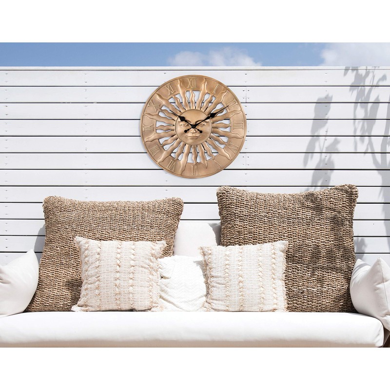 Bulova Sunrise Indoor/Outdoor Wall Clock, 14.3"", Golden Bronze (C4860)