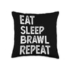 Eat Sleep Brawl Repeat Stars Funny Video Gamer Gaming Throw