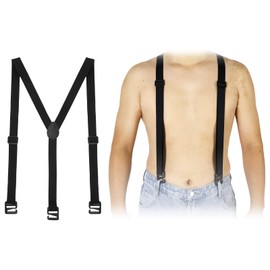JenPen Hidden Suspenders for Men Invisible Adjustable Undergarment Under the Shirt Suspenders Men(Black,51in-2xl)
