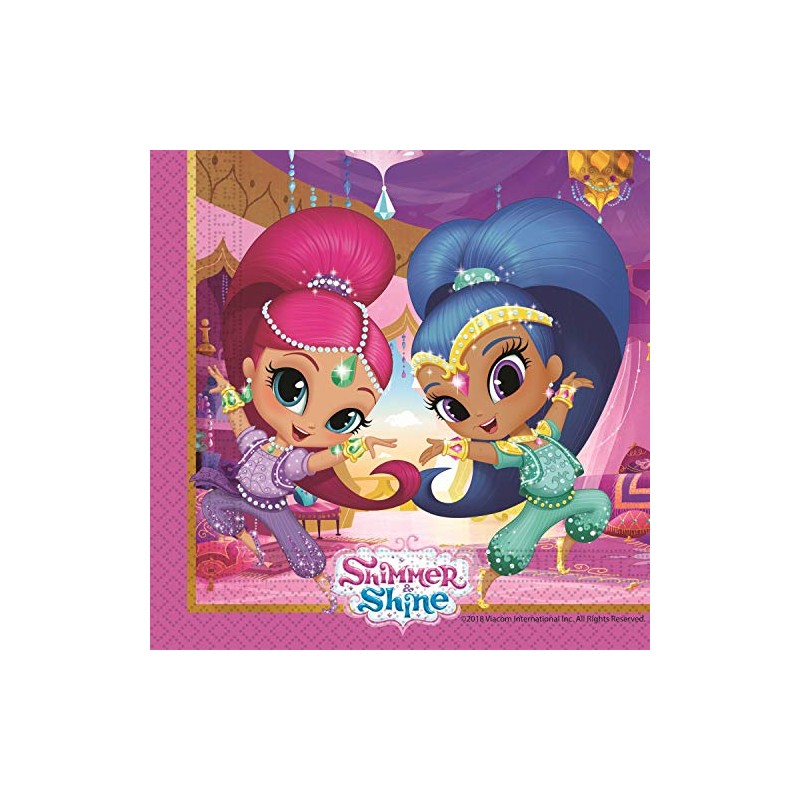 Procos 10067603 89945 Napkins Shimmer & Shine Glitter Friends, Pack