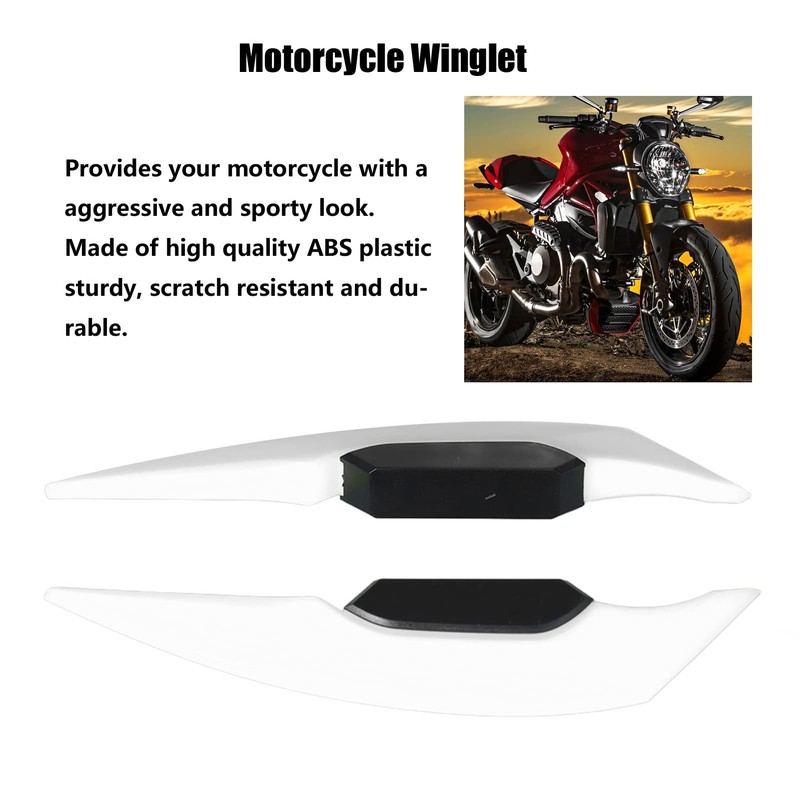 1 Pair Motorcycle Winglets, Universal Aerodynamic Wing Spoiler for Motorcycle,