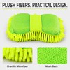 Microfiber Car Washer Sponge with Hand Strap, Chenille Wash Pad