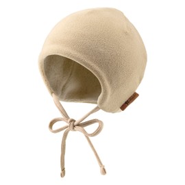 Sterntaler Jersey Beanie Printed with Strokes for Boys - Baby and Children's Hat Lined with Cotton Fleece, beige