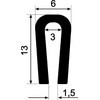 Eutras Edge Protection Profile FP3008 Edge Protection Rubber Seal Gap