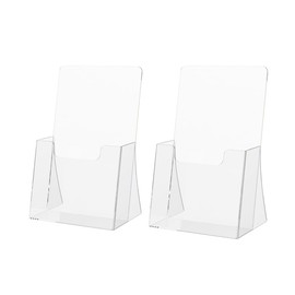 Marketing Holders 2 Pack 4.25" Brochure Holder Countertop Rack Cards Maps Display Tour Guide Pamphlets Take One for Literature Flyers in Waiting Rooms and Medical Offices Clear Acrylic