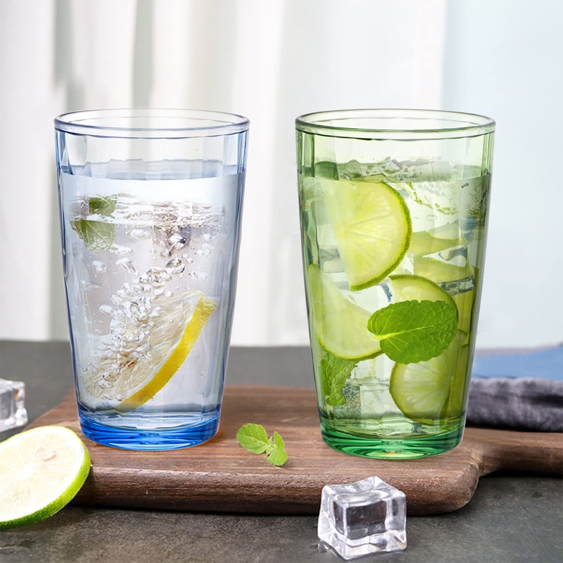 Hedume 6 Pack 17oz Premium Drinking Glasses, Set of 6