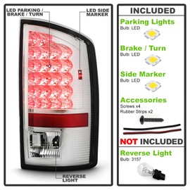 AKKON - For 07-08 Dodge Ram 1500 07-09 Ram 2500 3500 Pickup Truck Rear LED Tail Lights Brake Lamps Replacement