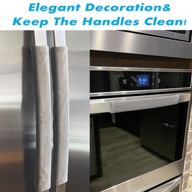 Volecy Refrigerator Door Handle Covers, Set of 6 Velvet Appliance Handle Covers Keep Appliance Clean for Fridge Microwave Stove Bathroom Catch Stains Dust Fingerprint Prevent Spread (Grey)