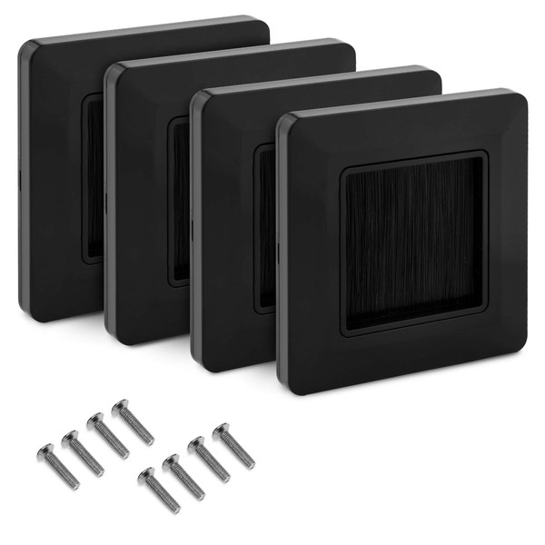 kwmobile Flush Brush Wall Plate - 4X European Single Gang