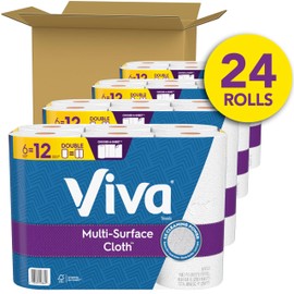 Viva Multi-Surface Cloth Paper Towels, 24 Double Rolls, 110 Sheets Per Roll (4 Packs of 6)